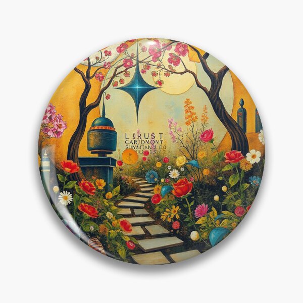 Item preview, A Beautiful Flower Garden painting inspired by Gustav Klimt designed and sold by Vintage Designs +.