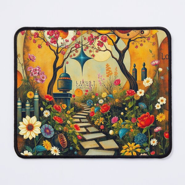 Item preview, A Beautiful Flower Garden painting inspired by Gustav Klimt designed and sold by Vintage Designs +.