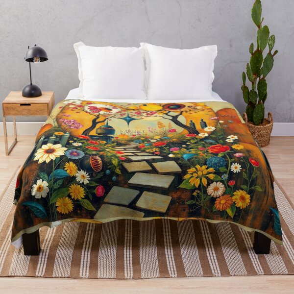 Item preview, A Beautiful Flower Garden painting inspired by Gustav Klimt designed and sold by Vintage Designs +.
