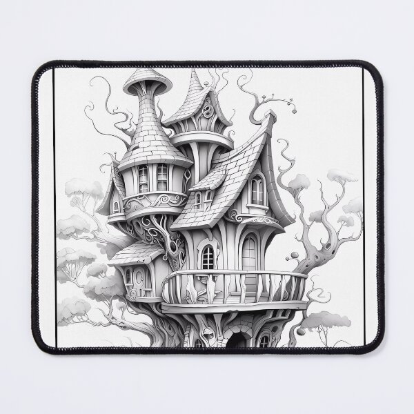 Item preview, Magical Fairy House #5 Coloring Page Pattern  designed and sold by DavidColoring.