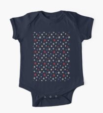 Patriotic Stars Red White Blue Repeating Pattern Vector One Piece - Short Sleeve