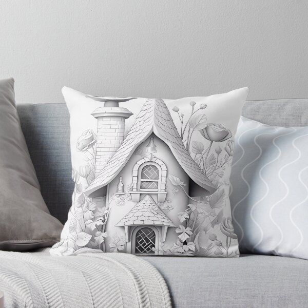 Item preview, Magical Blooming House Coloring Page Pattern  designed and sold by DavidColoring.