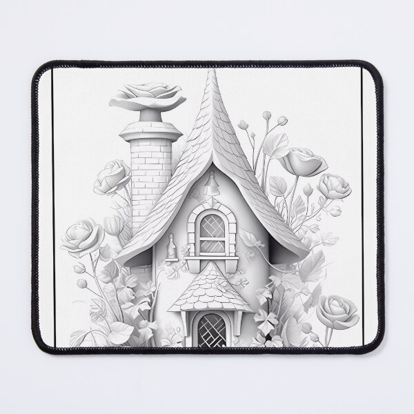 Item preview, Magical Blooming House Coloring Page Pattern designed and sold by DavidColoring.