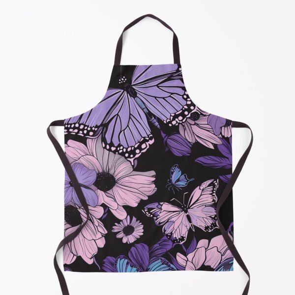 Item preview,  Black violet blue colorful floral butterfly pattern - whimsigoth dark cottagecore forestcore  designed and sold by cocomelon168.