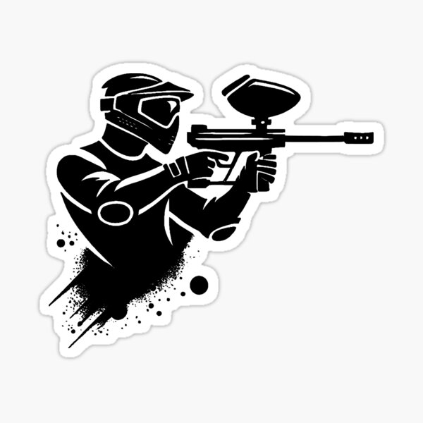 Vista previa del artículo con la obra «Silueta minimalista de jugador de paintball», diseñado y vendido por Dago345.