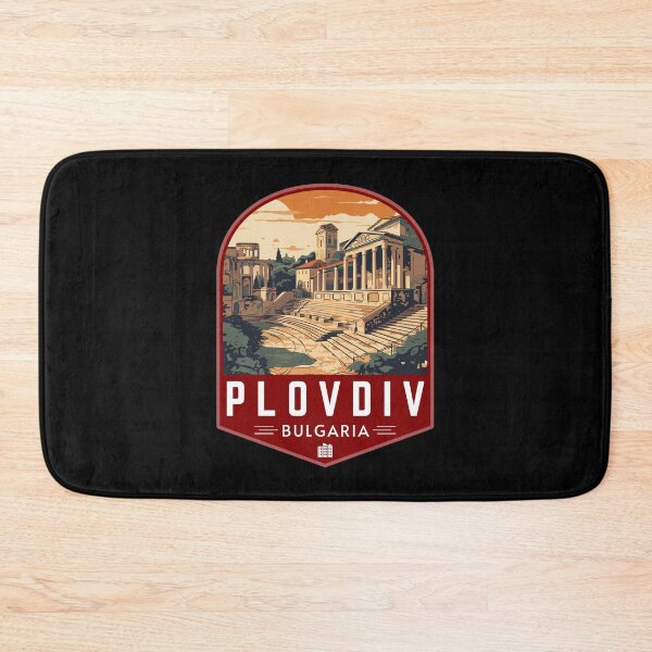 Item preview, Plovdiv in Bulgaria Retro Travel Art Badge designed and sold by MaateoDesign.