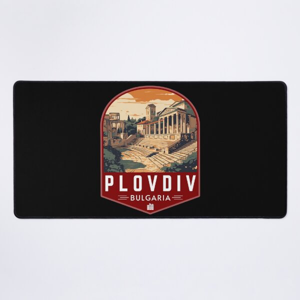 Item preview, Plovdiv in Bulgaria Retro Travel Art Badge designed and sold by MaateoDesign.