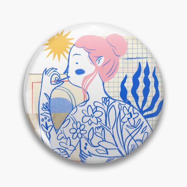 Item preview, Feminine Blue Collage illustration designed and sold by riadesignstore.