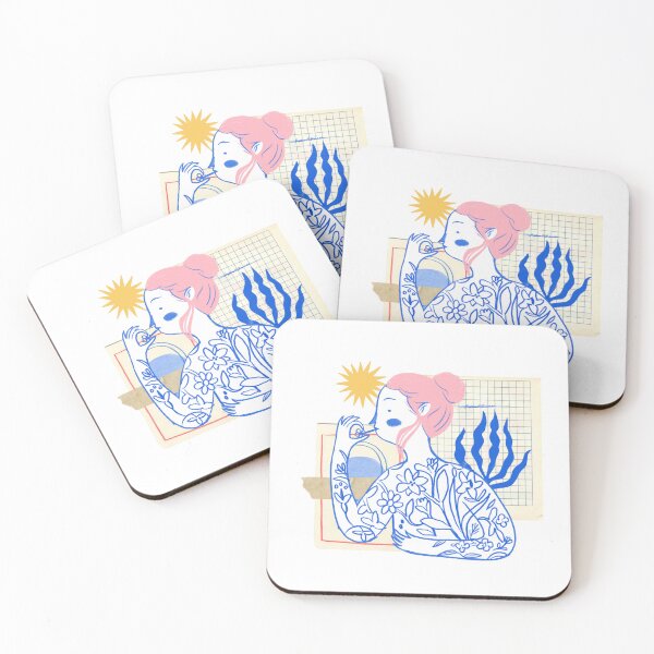 Item preview, Feminine Blue Collage illustration designed and sold by riadesignstore.
