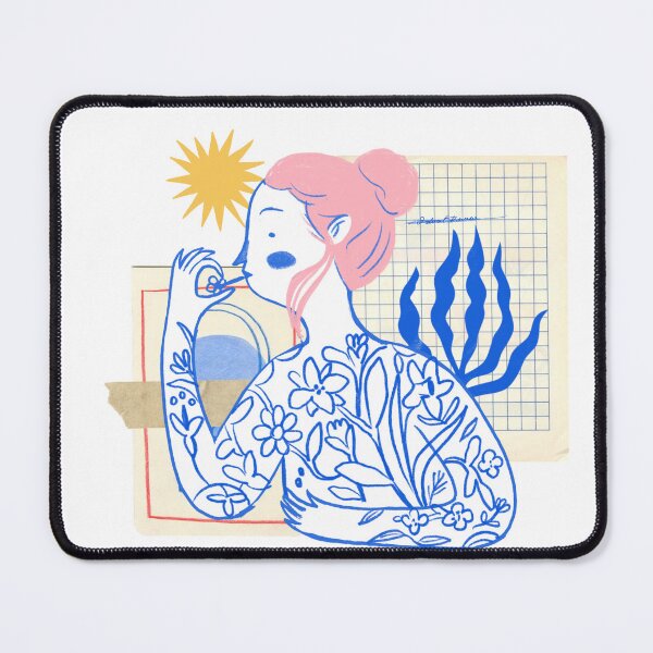Item preview, Feminine Blue Collage illustration designed and sold by riadesignstore.