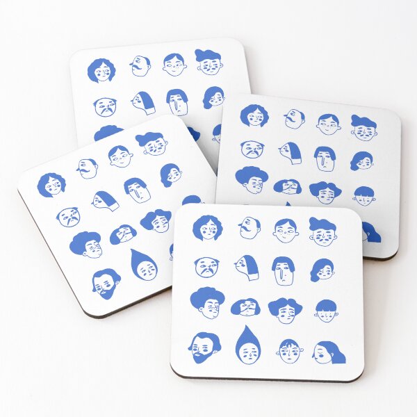 Item preview, Funny Line Blue Faces designed and sold by riadesignstore.
