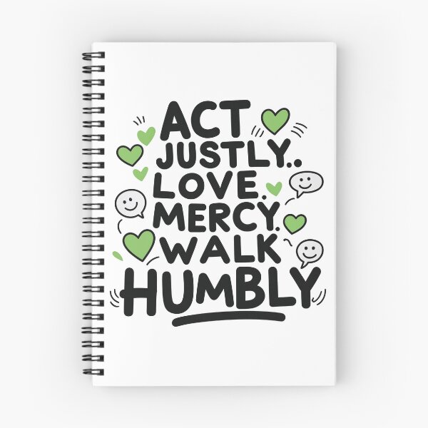 Item preview, A unique t-shirt design quotes with graphic elements and the phrase 'Act Justly. Love Mercy. Walk Humbly,' an inspirational message for others, perfect as a gift for various occasions designed and sold by postprocess.