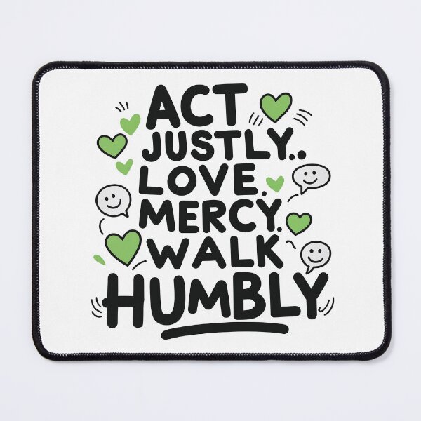 Item preview, A unique t-shirt design quotes with graphic elements and the phrase 'Act Justly. Love Mercy. Walk Humbly,' an inspirational message for others, perfect as a gift for various occasions designed and sold by postprocess.