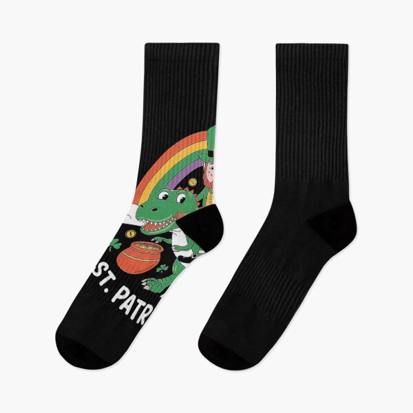 Item preview, Leprechaun Riding a Dinosaur with Rainbow and Shamrocks – St. Patrick’s Day Fun designed and sold by love3617.
