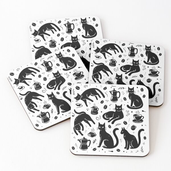Item preview, Coffee & Cats designed and sold by JrSkDesign ✅ .