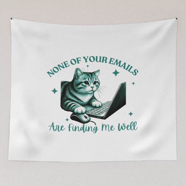 Item preview, None Of Your Emails Are Finding Me Well, Trendy Retro Funny Sarcastic Office Humor Grumpy Cat Design  designed and sold by MotivaChic.