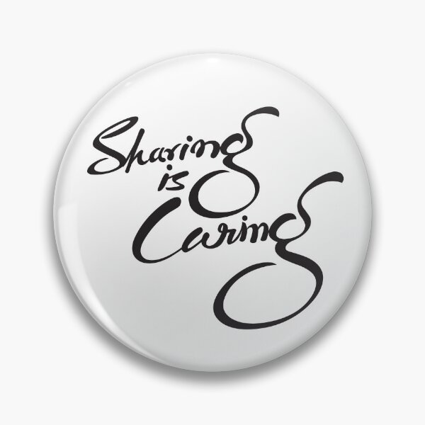 Item preview, Sharing is Caring Cursive Handwriting Black Lettering Composition designed and sold by Wiggly Lines.