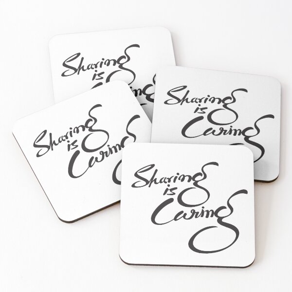 Item preview, Sharing is Caring Cursive Handwriting Black Lettering Composition designed and sold by Wiggly Lines.