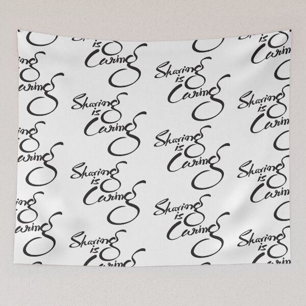 Item preview, Sharing is Caring Cursive Handwriting Black Lettering Composition designed and sold by Wiggly Lines.