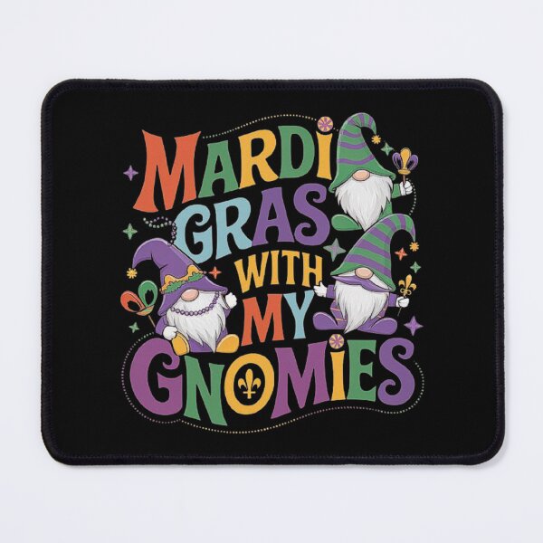Item preview, Mardi Gras Gnomes – Festive Celebration with Colorful Beads and Hats designed and sold by love3617.