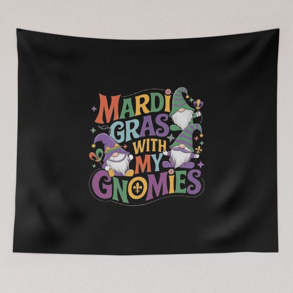 Item preview, Mardi Gras Gnomes – Festive Celebration with Colorful Beads and Hats designed and sold by love3617.