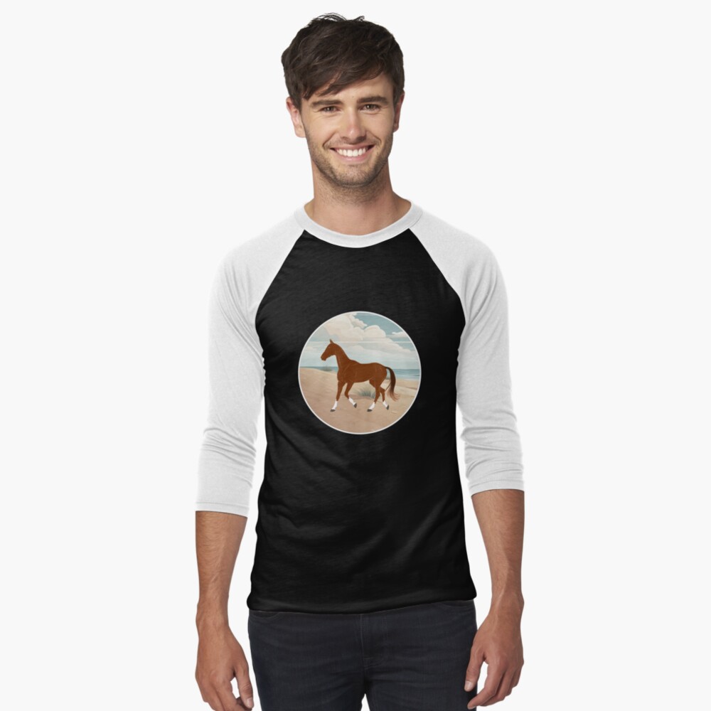 Aperçu de l'œuvre T-shirt baseball manches ¾ créée et vendue par WebEquitation.