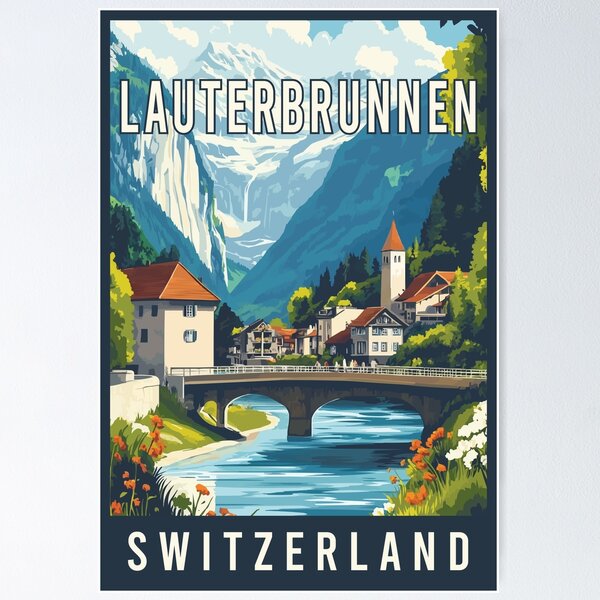 Item preview, Experience Majestic Alps of Lauterbrunnen in Switzerland - Travel Art designed and sold by turtlestart.