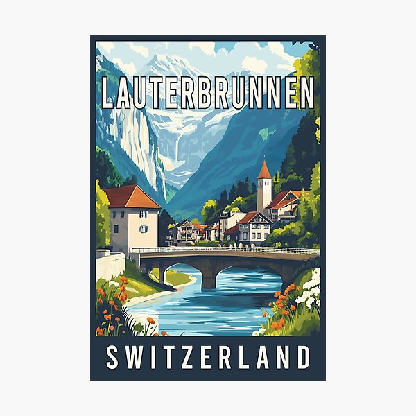 Item preview, Experience Majestic Alps of Lauterbrunnen in Switzerland - Travel Art designed and sold by turtlestart.