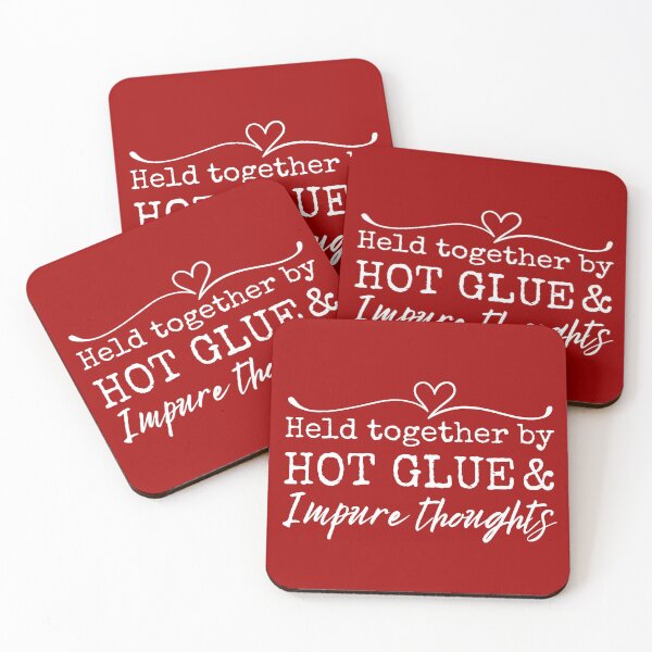 Item preview, Held together by hot glue and impure thoughts - crafting humor designed and sold by EvergreenWhimsy.