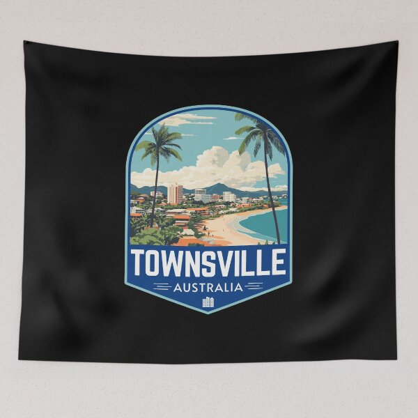 Item preview, Townsville in Queensland Australia Retro Travel Art Badge designed and sold by MaateoDesign.