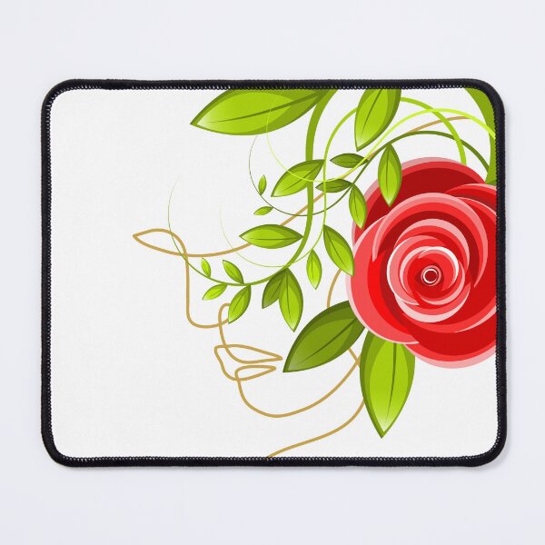 Item preview, Red rose feminine art decorative illustration designed and sold by Paramita Sen.