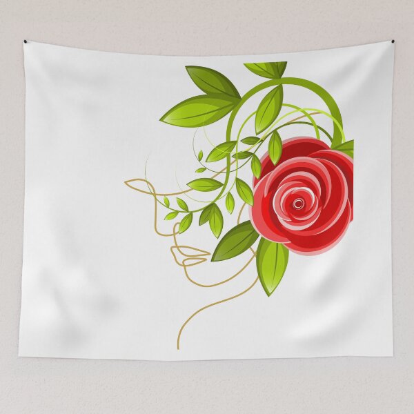 Item preview, Red rose feminine art decorative illustration  designed and sold by Paramita Sen.