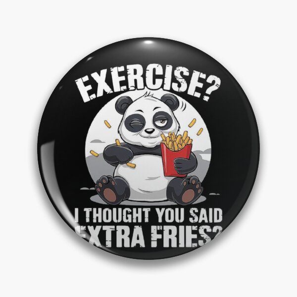 Item preview, Lazy Panda Eating Fries – Funny Extra Fries Not Exercise Meme designed and sold by love3617.