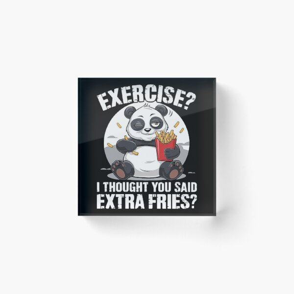 Item preview, Lazy Panda Eating Fries – Funny Extra Fries Not Exercise Meme designed and sold by love3617.
