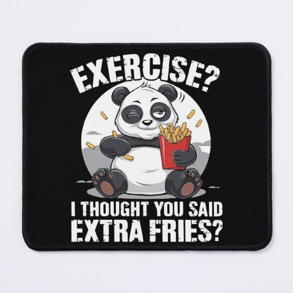Item preview, Lazy Panda Eating Fries – Funny Extra Fries Not Exercise Meme designed and sold by love3617.