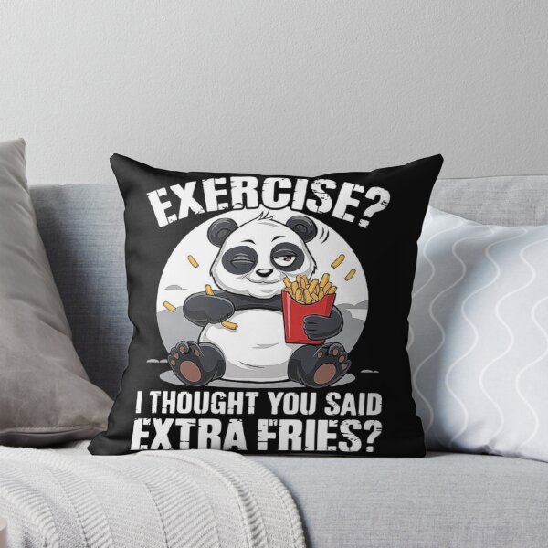 Item preview, Lazy Panda Eating Fries – Funny Extra Fries Not Exercise Meme designed and sold by love3617.
