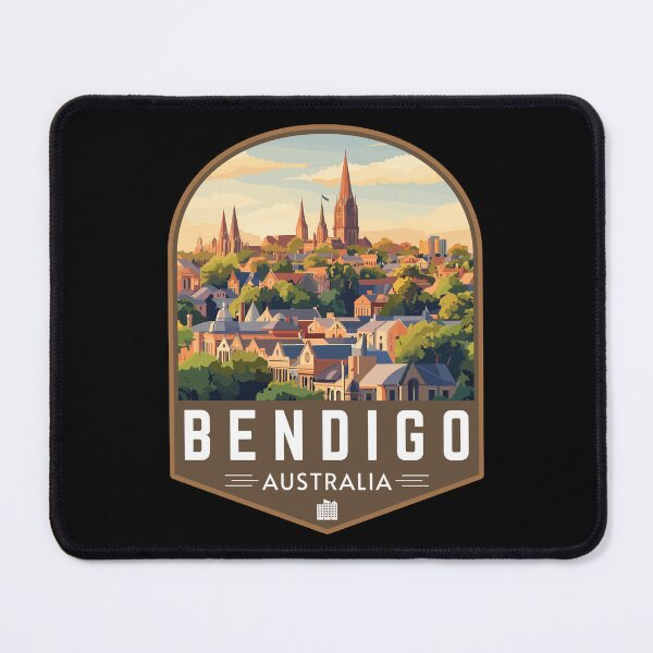 Item preview, Retro Bendigo in Victoria Australia Art Travel Badge designed and sold by MaateoDesign.