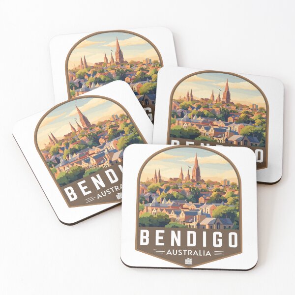 Item preview, Retro Bendigo in Victoria Australia Art Travel Badge designed and sold by MaateoDesign.