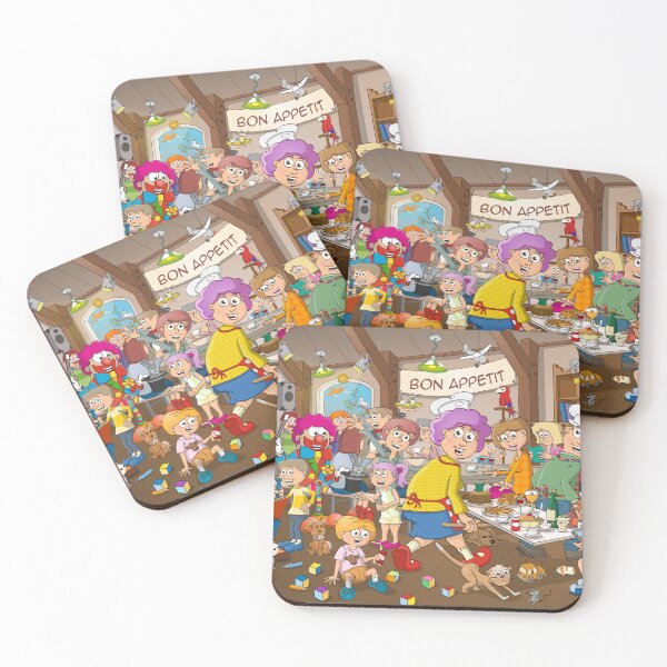 Item preview, Colourful ‘Bon Appetit’ party illustration.  designed and sold by Stef Ringoot, cartoons and illustrations.