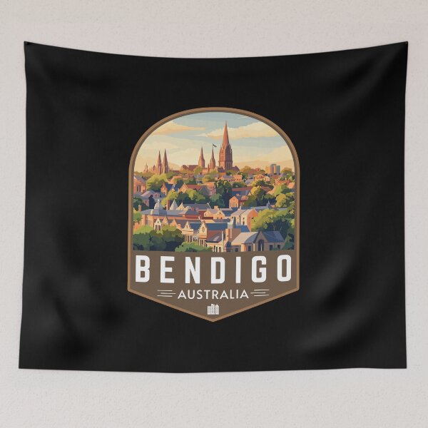 Item preview, Retro Bendigo in Victoria Australia Art Travel Badge designed and sold by MaateoDesign.