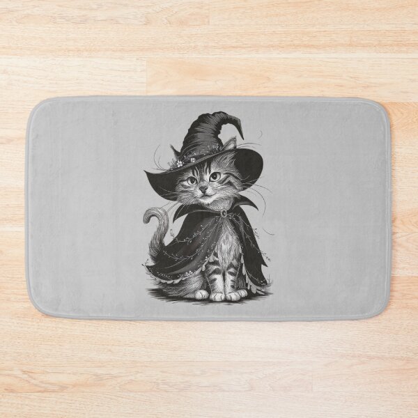 Item preview, Cute Witch Cat Illustration | Magical Halloween Kitten Art | Enchanted Feline Drawing designed and sold by love3617.