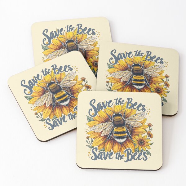 Item preview, Bee sunflowers and quote save the bee,  motivational, ways to help the earth,save planet designed and sold by Collagedream.