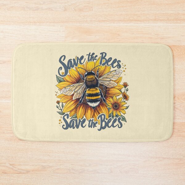Item preview, Bee sunflowers and quote save the bee,  motivational, ways to help the earth,save planet designed and sold by Collagedream.