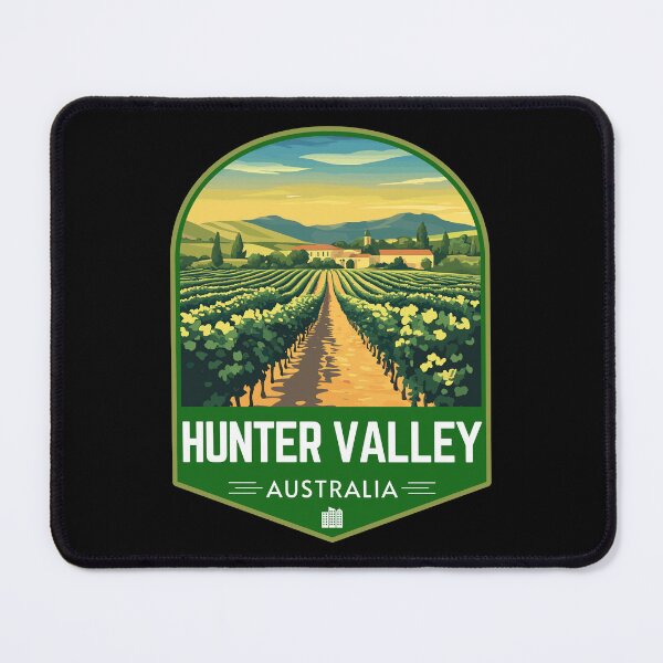 Item preview, Vineyard in Hunter Valley Australia Retro Travel Art Badge designed and sold by MaateoDesign.