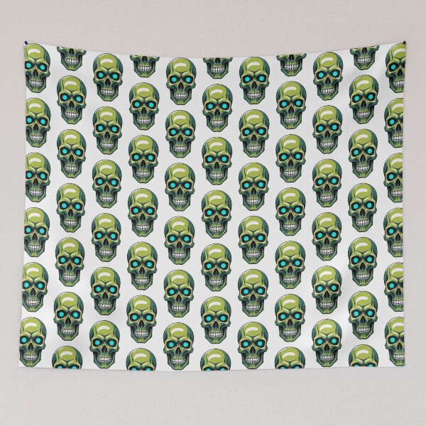 Item preview, Green Zombie Skull designed and sold by SangeDesigns.
