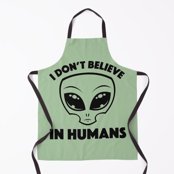 Item preview, I Don’t Believe In Humans Cartoon Alien In Black designed and sold by fizzgig.