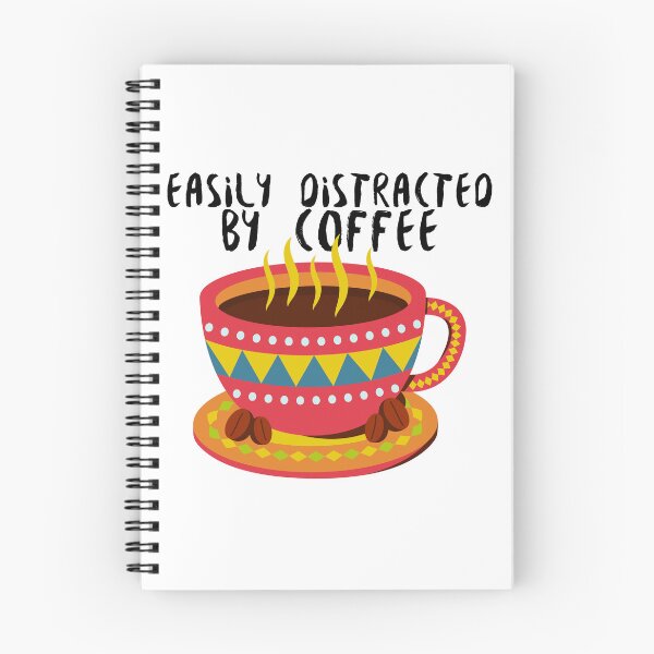 Aperçu de l'œuvre Facilement distrait par le café créée et vendue par FirstTimeTees.