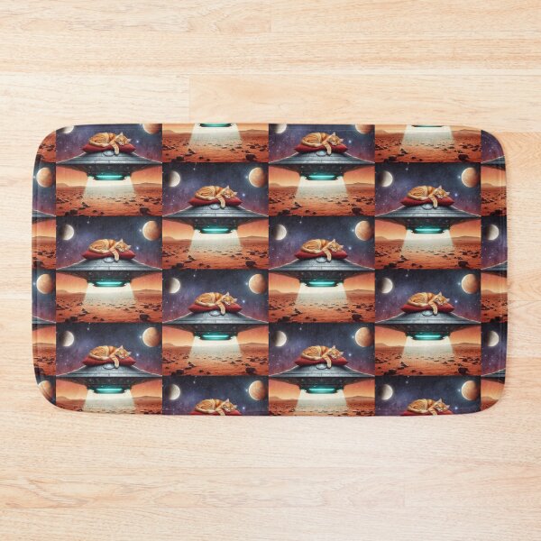 Item preview, Cute cat sleeping on top of a UFO designed and sold by Dogandesighn.