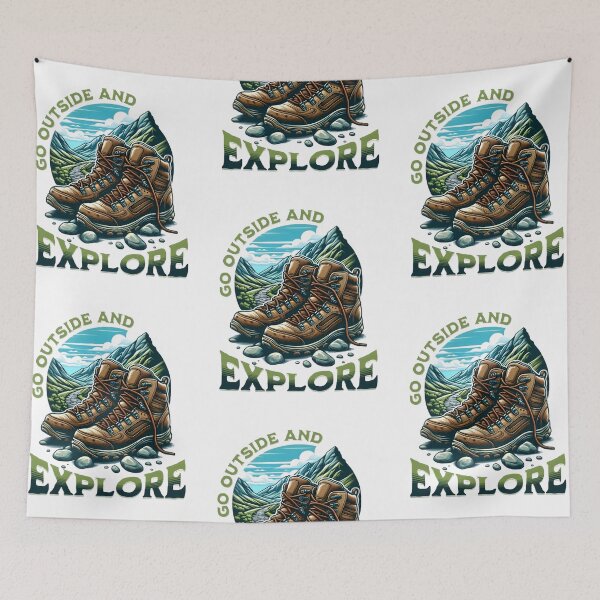 Item preview, Go outside and explore, cool hiking designed and sold by Merchattack.
