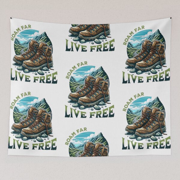 Item preview, Roam far, live free, cool hiking designed and sold by Merchattack.